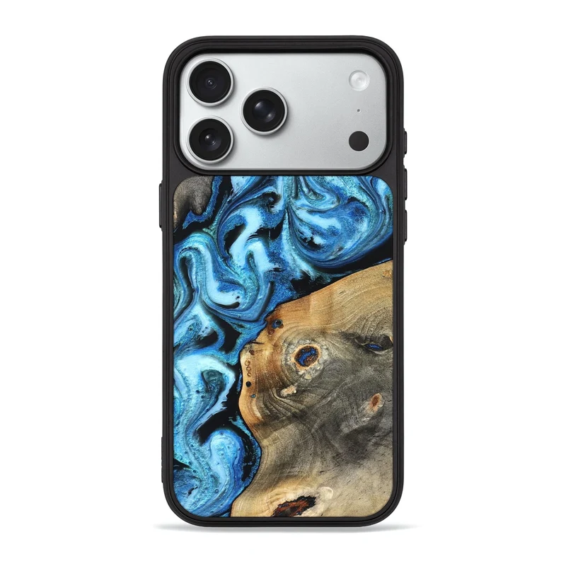 iPhone 18 Pro Max Wood Phone Case - Anissa (Blue, 830133)