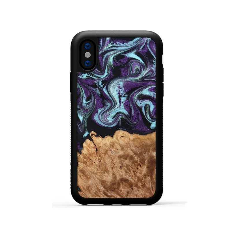 iPhone Xs Wood Phone Case - Florida (Purple, 830018)