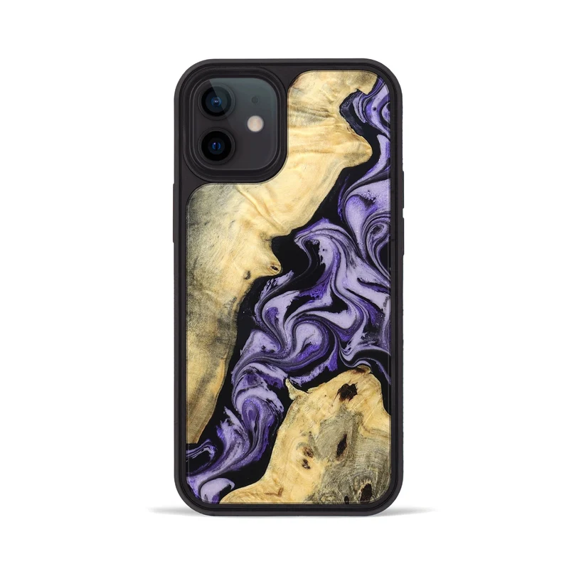 iPhone 12 Wood Phone Case - Sharon (Purple, 830016)