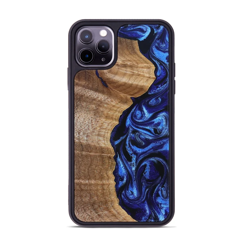 iPhone 11 Pro Max Wood Phone Case - Susan (Blue, 830135)