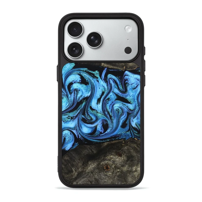iPhone 18 Pro Max Wood Phone Case - Jami (Blue, 830128)