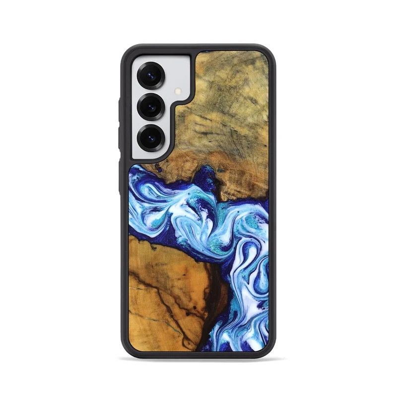 Galaxy S25 Wood Phone Case - Jayleen (Blue, 830121)
