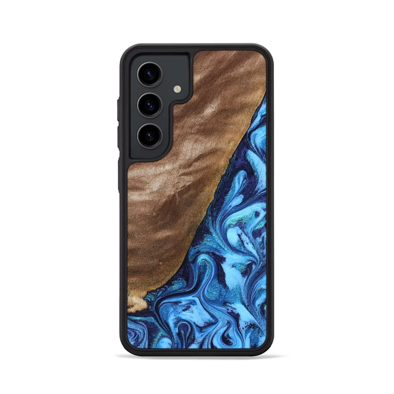 Galaxy S24 Wood Phone Case - German (Blue, 830127)