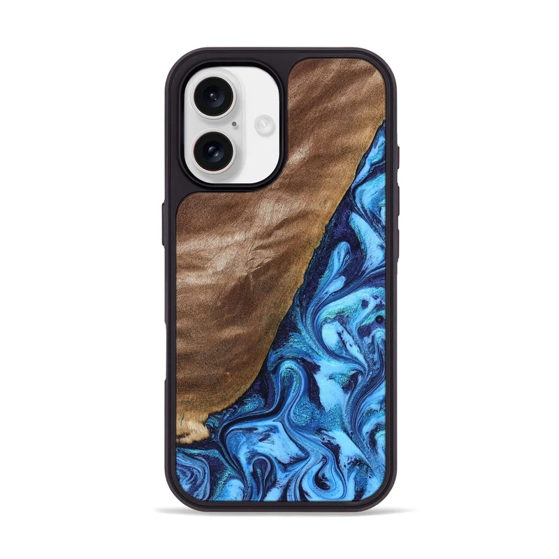 iPhone 17 Wood Phone Case - German (Blue, 830127)
