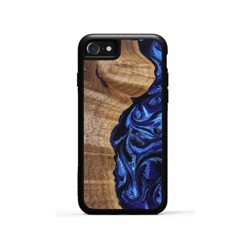 iPhone SE Wood Phone Case - Susan (Blue, 830135)