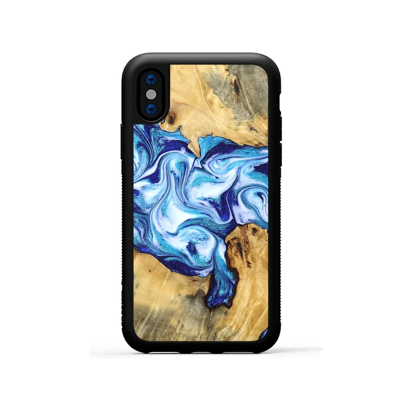iPhone Xs Wood Phone Case - Mervin (Blue, 830125)