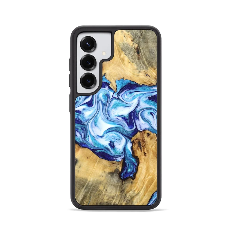 Galaxy S25 Wood Phone Case - Mervin (Blue, 830125)