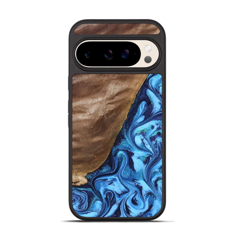 Pixel 10 Pro Wood Phone Case - German (Blue, 830127)