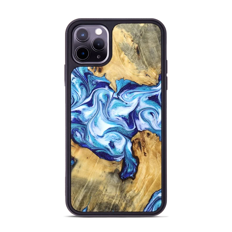 iPhone 11 Pro Max Wood Phone Case - Mervin (Blue, 830125)