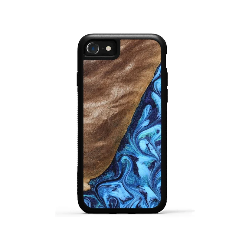 iPhone SE Wood Phone Case - German (Blue, 830127)