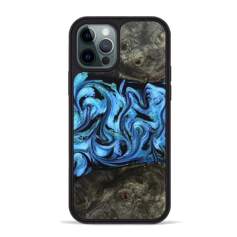 iPhone 12 Pro Max Wood Phone Case - Jami (Blue, 830128)