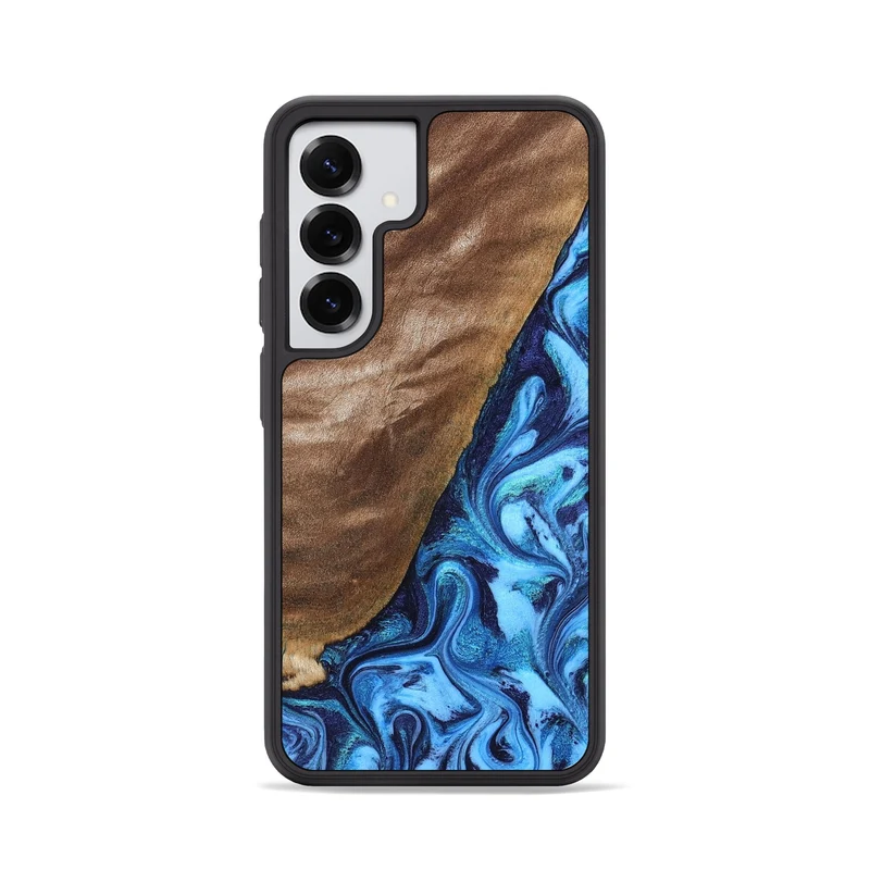 Galaxy S25 Wood Phone Case - German (Blue, 830127)