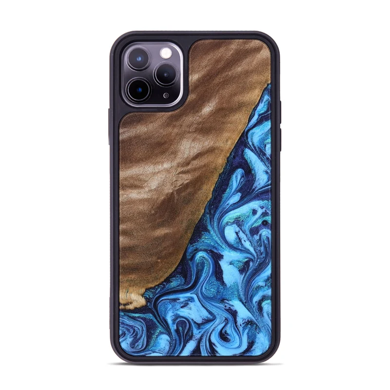 iPhone 11 Pro Max Wood Phone Case - German (Blue, 830127)