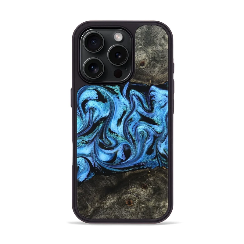 iPhone 16 Pro Wood Phone Case - Jami (Blue, 830128)