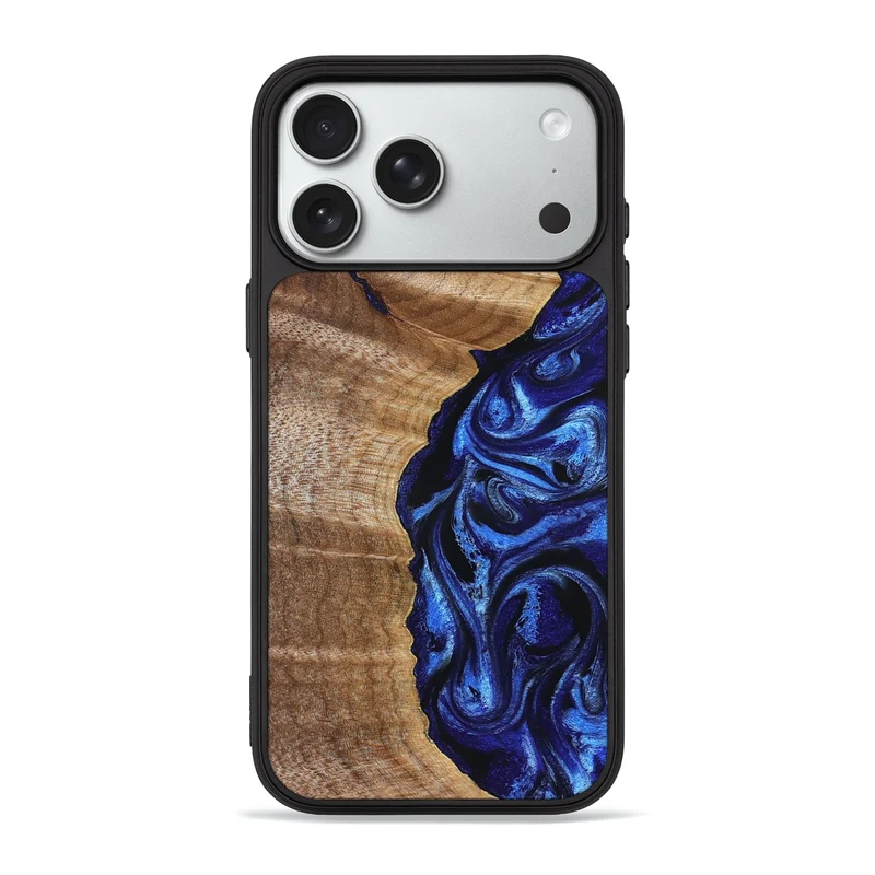 iPhone 18 Pro Max Wood Phone Case - Susan (Blue, 830135)