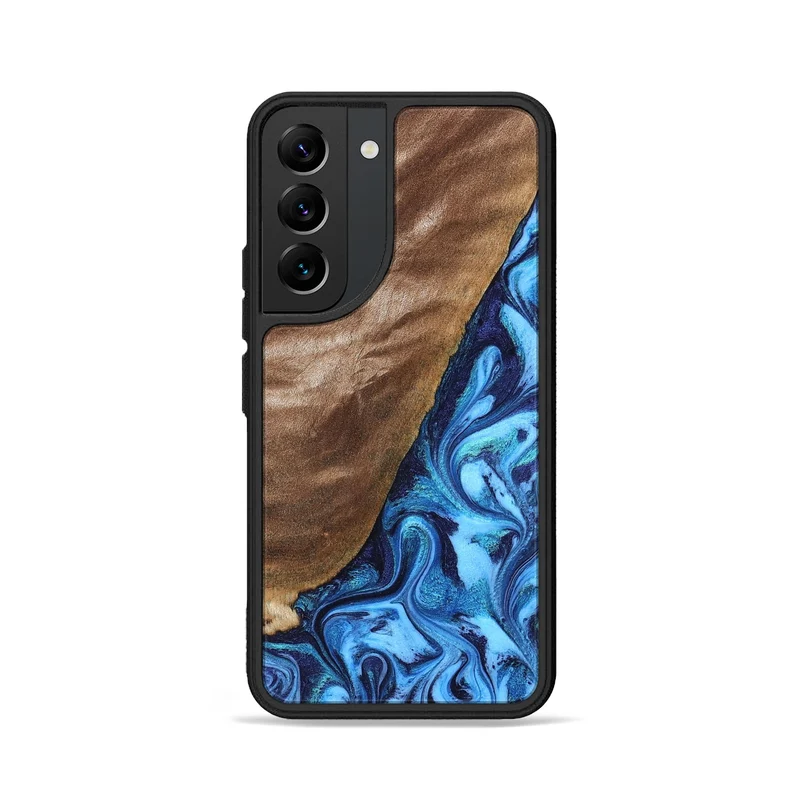 Galaxy S22 Wood Phone Case - German (Blue, 830127)