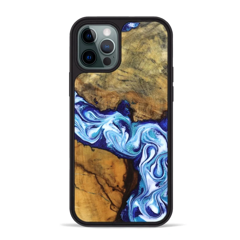 iPhone 12 Pro Max Wood Phone Case - Jayleen (Blue, 830121)