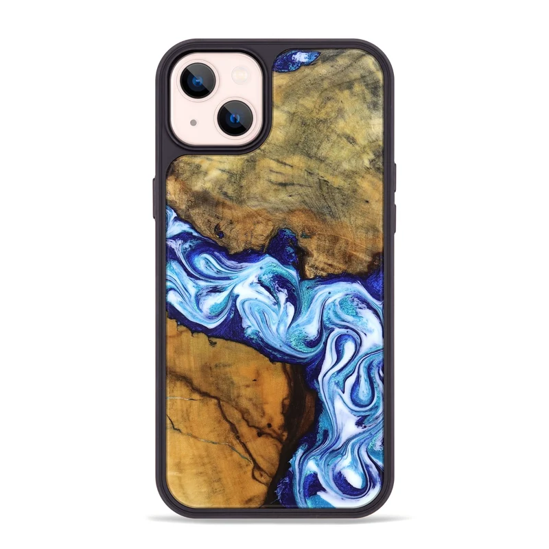 iPhone 14 Plus Wood Phone Case - Jayleen (Blue, 830121)