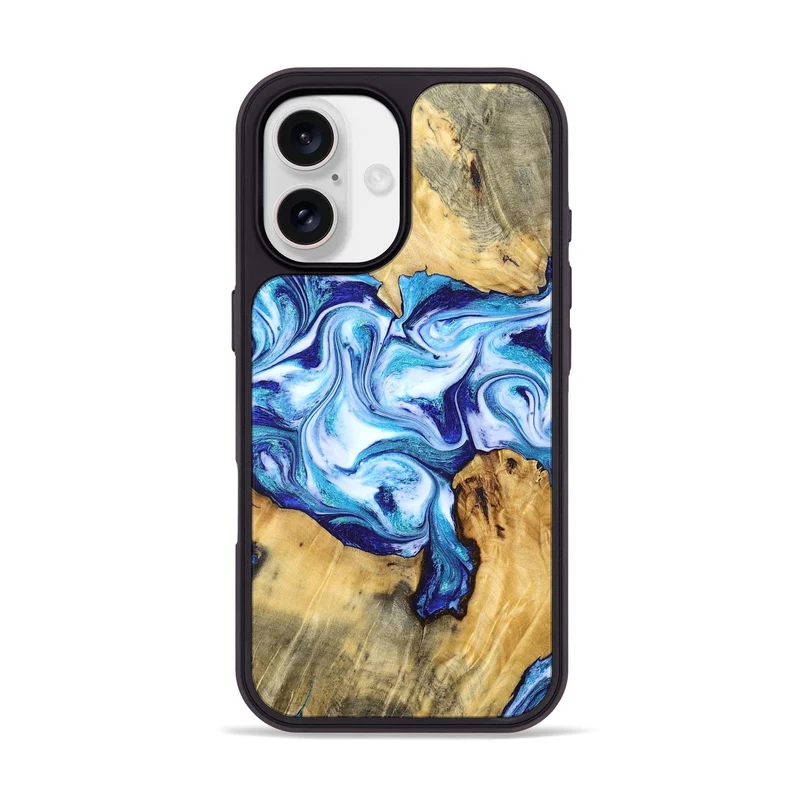 iPhone 17 Wood Phone Case - Mervin (Blue, 830125)