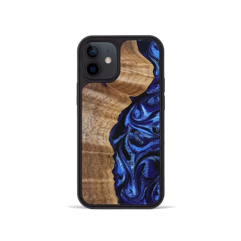 iPhone 12 mini Wood Phone Case - Susan (Blue, 830135)