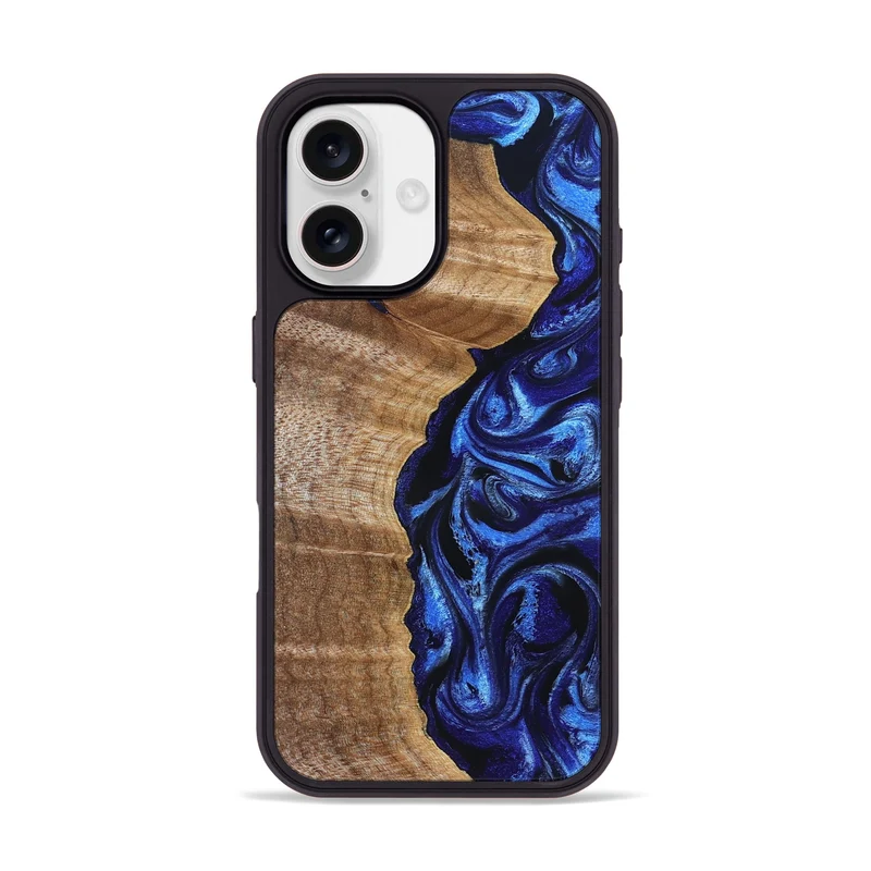 iPhone 17 Wood Phone Case - Susan (Blue, 830135)