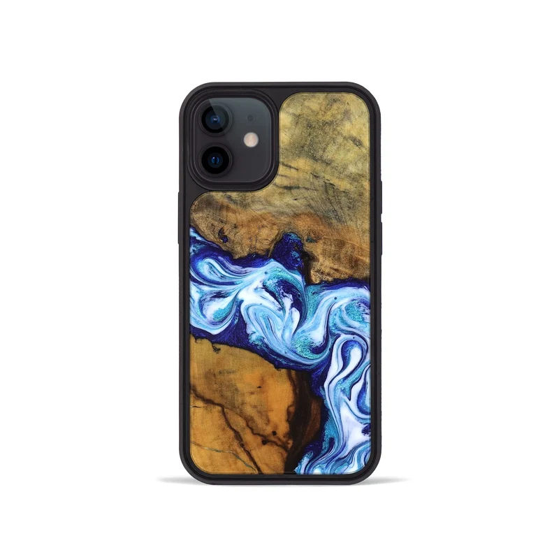 iPhone 12 mini Wood Phone Case - Jayleen (Blue, 830121)