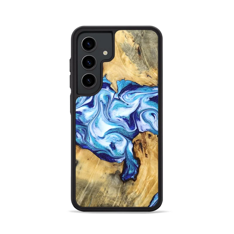 Galaxy S24 Wood Phone Case - Mervin (Blue, 830125)