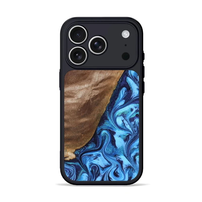 iPhone 17 Pro Wood Phone Case - German (Blue, 830127)