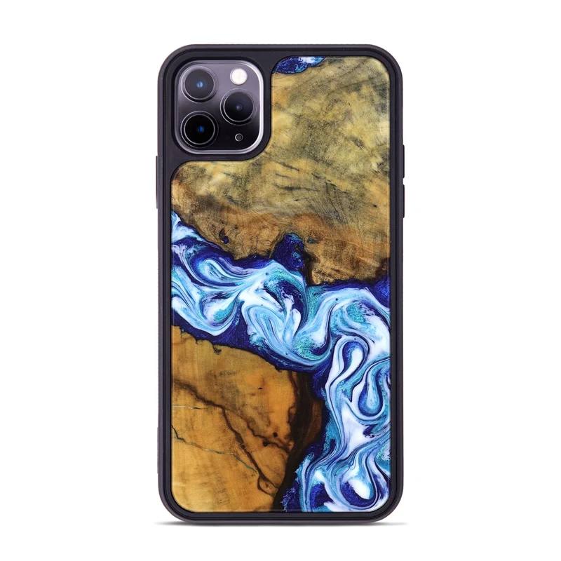 iPhone 11 Pro Max Wood Phone Case - Jayleen (Blue, 830121)