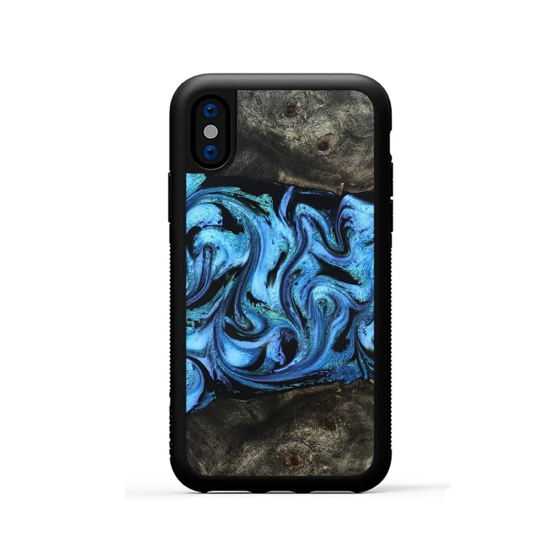 iPhone Xs Wood Phone Case - Jami (Blue, 830128)
