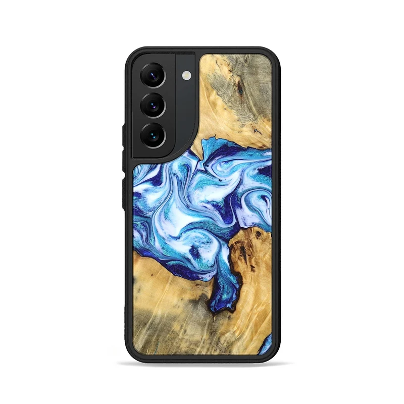 Galaxy S22 Wood Phone Case - Mervin (Blue, 830125)