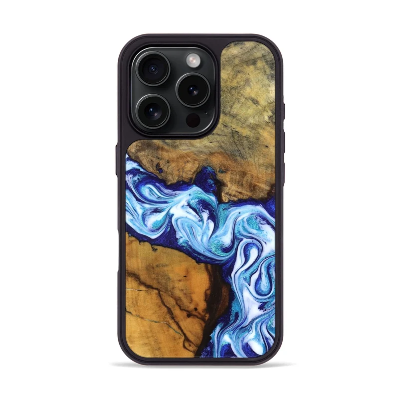 iPhone 16 Pro Wood Phone Case - Jayleen (Blue, 830121)