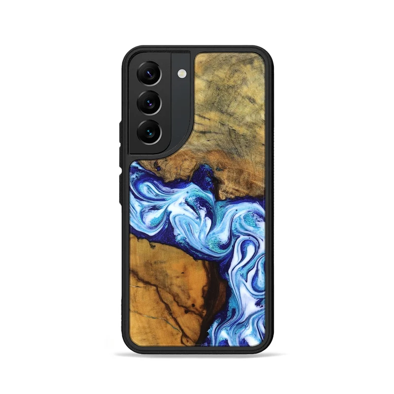 Galaxy S22 Wood Phone Case - Jayleen (Blue, 830121)