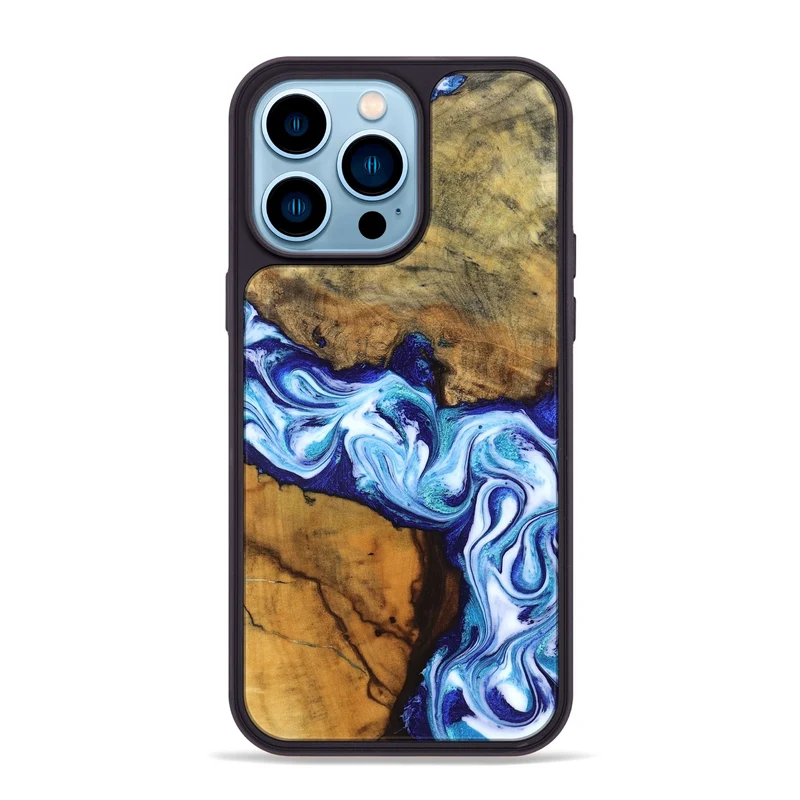 iPhone 14 Pro Max Wood Phone Case - Jayleen (Blue, 830121)