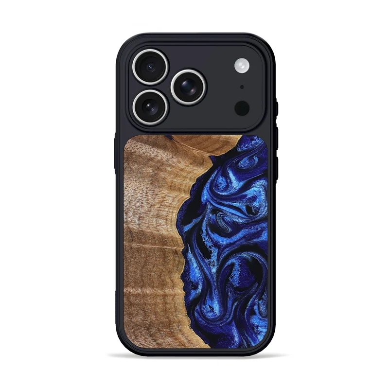 iPhone 17 Pro Wood Phone Case - Susan (Blue, 830135)
