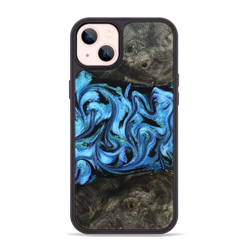 iPhone 14 Plus Wood Phone Case - Jami (Blue, 830128)
