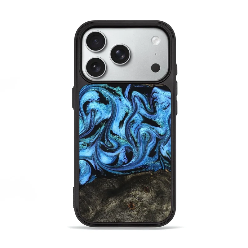 iPhone 18 Pro Wood Phone Case - Jami (Blue, 830128)