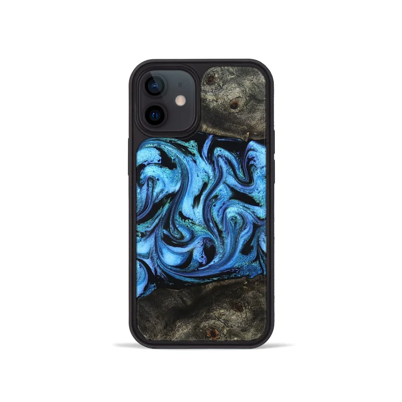 iPhone 12 mini Wood Phone Case - Jami (Blue, 830128)