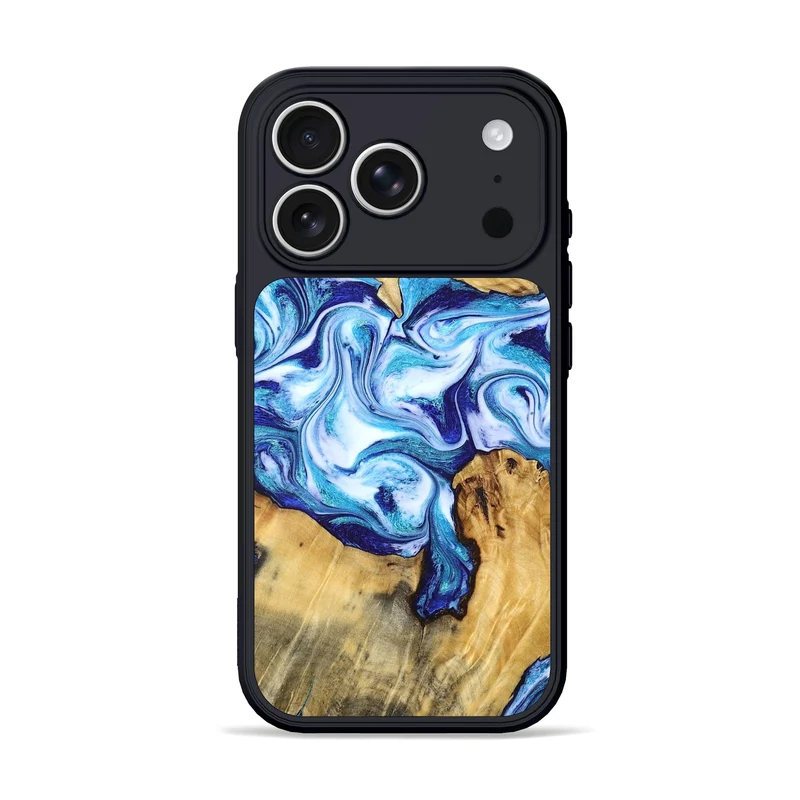 iPhone 17 Pro Wood Phone Case - Mervin (Blue, 830125)
