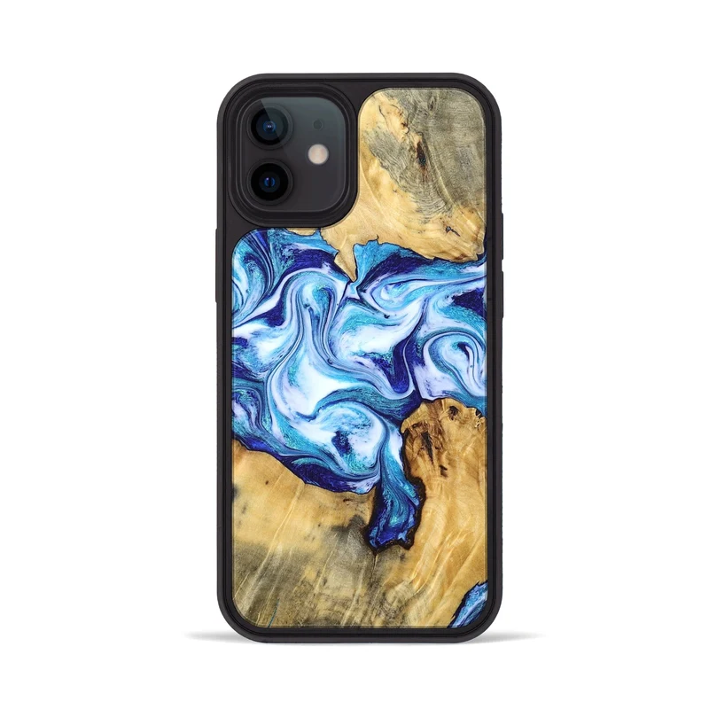 iPhone 12 Wood Phone Case - Mervin (Blue, 830125)