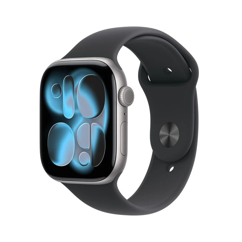 Apple Watch Series 11 GPS 46mm Smartwatch Cassa Alluminio Grigio Siderale con Sport Band Nero - M/L