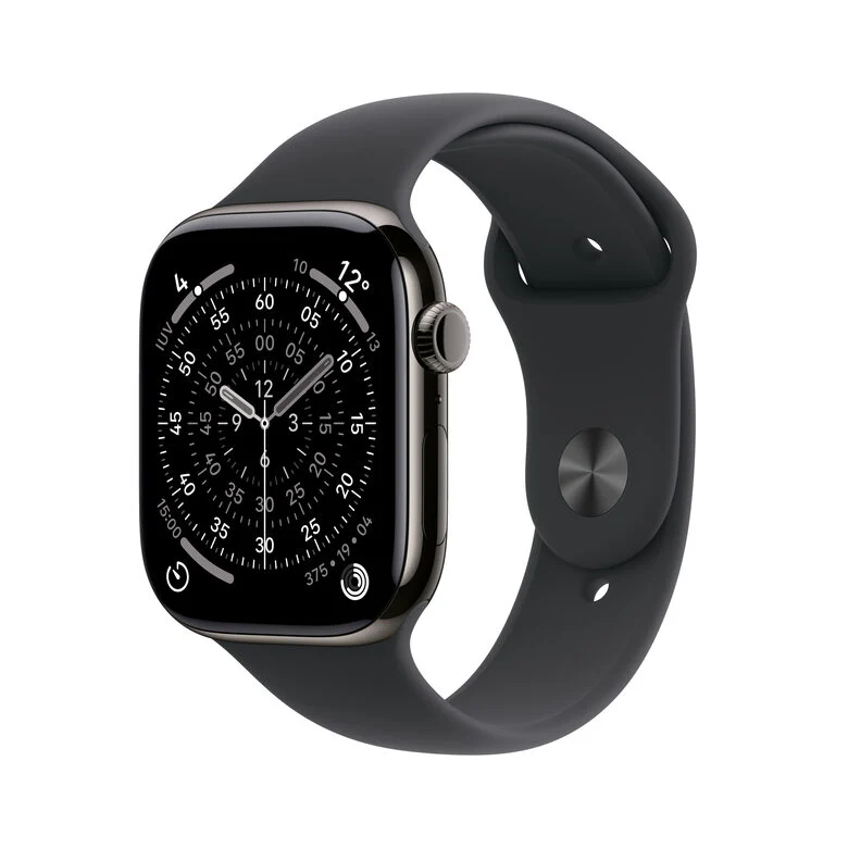 Apple Watch Series 11 GPS + Cellular 42mm Cassa Titanio Ardesia con Sport Band Nero - S/M