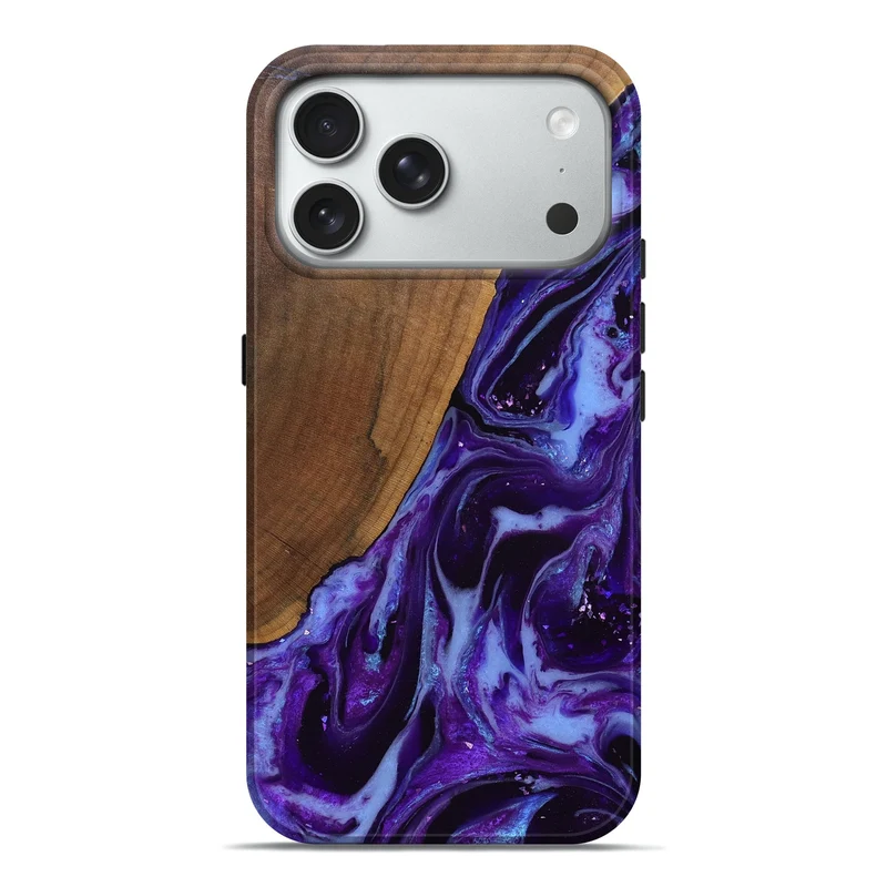 iPhone 18 Pro Max Wood Live Edge Phone Case - Koen (Purple, 829794)