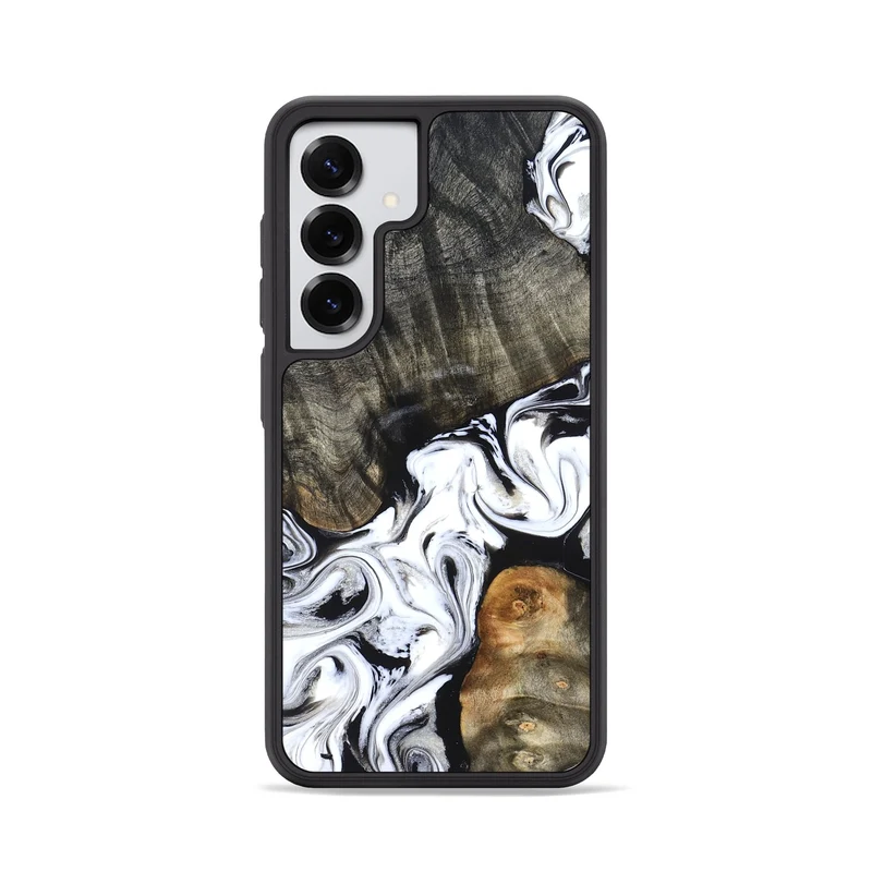 Galaxy S25 Wood Phone Case - Deidre (Black & White, 829735)