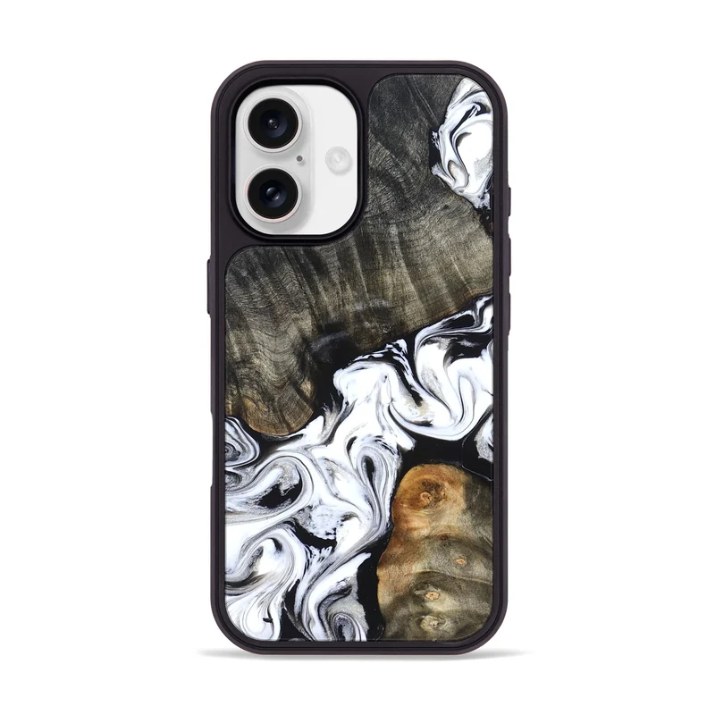 iPhone 17 Wood Phone Case - Deidre (Black & White, 829735)