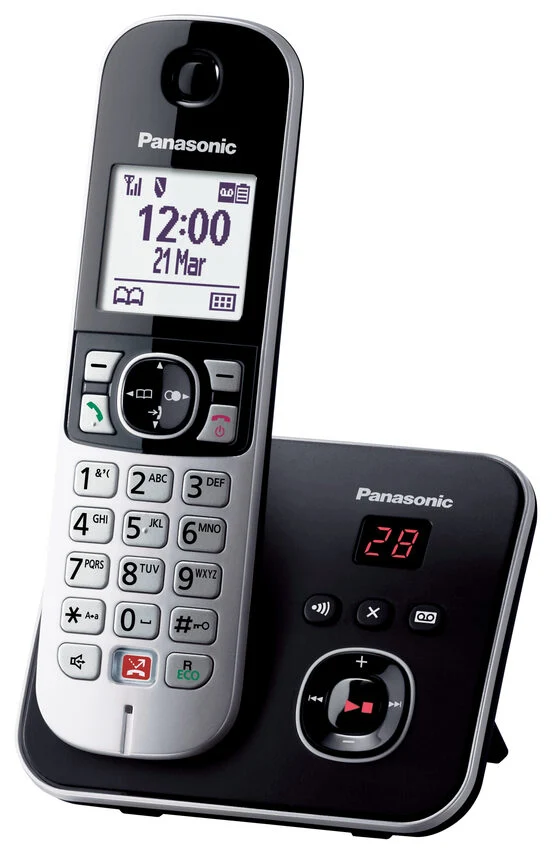 Panasonic KX-TG6861 Telefono Cordless DECT Identificatore di chiamata Nero, Grigio