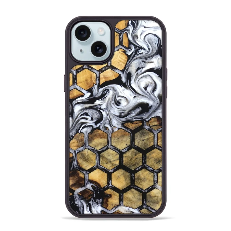 iPhone 15 Plus Wood Phone Case - Olive (Pattern, 829965)