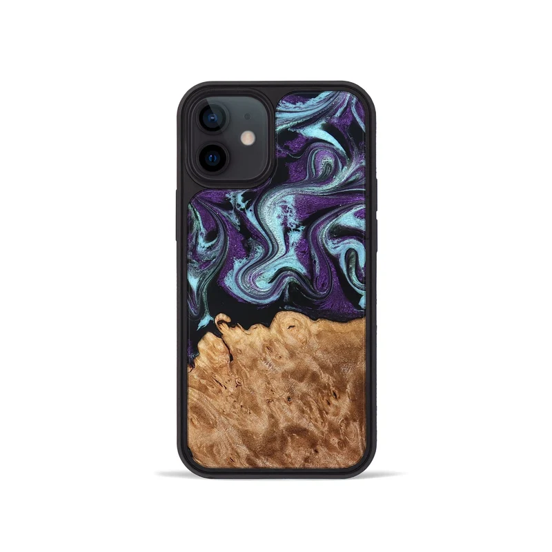 iPhone 12 mini Wood Phone Case - Florida (Purple, 830018)