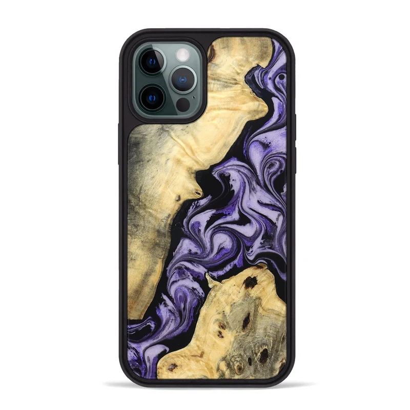 iPhone 12 Pro Max Wood Phone Case - Sharon (Purple, 830016)