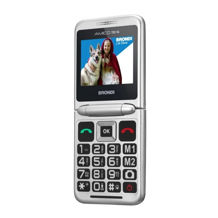 Brondi AMICO TUO 4G 6,1 cm (2.4") Nero, Metallico Telefono per anziani